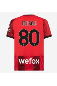 AC Milan Yunus Musah #80 Jalkapallovaatteet Kotipaita 2023-24 Lyhythihainen